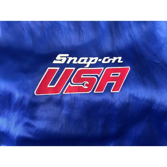 Vintage Snap-on Tools Jacket Blue Satin Snap Front XL Swingster Made In USA - Picture 3 of 14